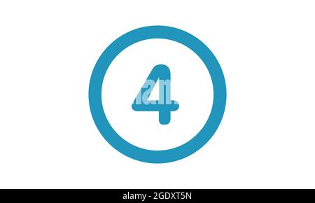 Number symbol 4, Flat icon vector illustration. Stock Vector