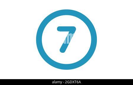 Modern Number 7 Logo Design Template Vector Stock Vector