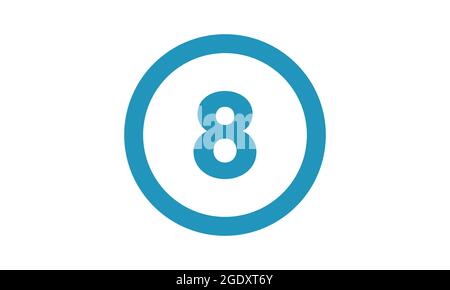 Number 8 sign design template element icon vector image Stock Vector