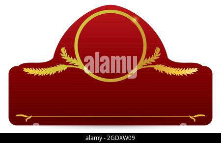 Template with red sign decorated with wheat ears silhouettes, over white background. Stock Vector