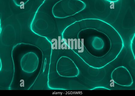 amazing teal, sea-green electric lights in the damaged slime computer graphics texture background illustration Stock Photo