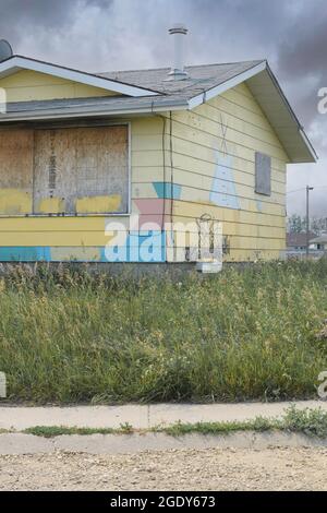 First Nations housing on the Cree  Reservation in Maskwacis (Hobbema) Alberta Canada Stock Photo