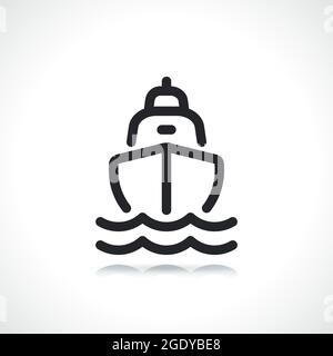 boat or cruise thin line icon isolated Stock Vector