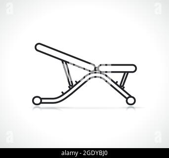 bodybuilding or weight bench thin line icon Stock Vector