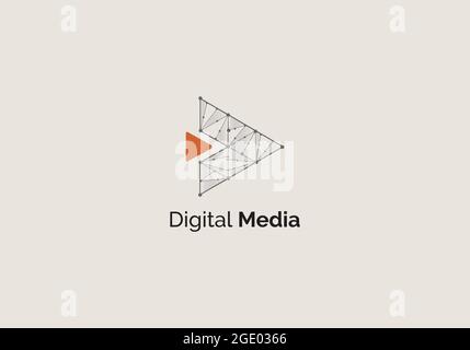 digital media logo design template Stock Vector