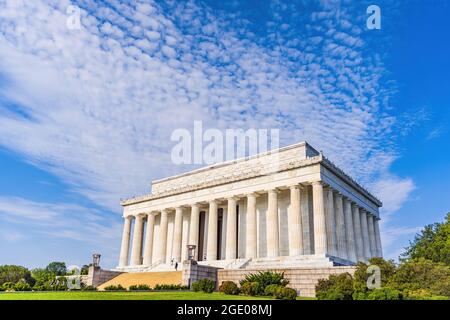 WASHINGTON DC, USA - AUGUST 14, 2021: The Lincoln Memorial in Washington DC, USA Stock Photo