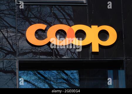 ALTSTETTEN-ZH, SWITZERLAND - FEBRUARY 20, 2020: Coop retail chain Stock Photo