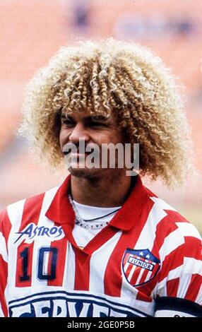 バルデラマ　フニオル　コロンビア　Valderrama Junior CARLOS VALDERRAMA COLOMBIA & ATLETICO JUNIOR 24 April 1998 Stock