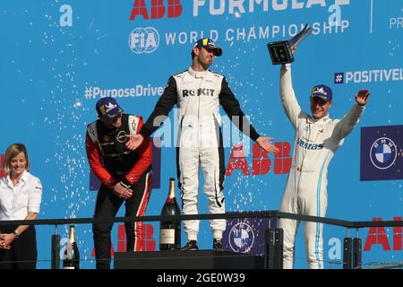 Berlin, Germany. 14th Aug, 2021. The last two races of this year's Formula E season take place on the tarmac at Tempelhof Airport in Berlin, Germany on August 14, 2021; it is the finale for the world championship title. The race winner of the 15th race of the season was Norman Nato (Venturi), for whom it was the first victory in Formula E. The Frenchman won the final race of the seventh Formula 1 season ahead of Oliver Rowland (Nissan-e.dams) and pole setter Stoffel Vandoorne (Mercedes). (Photo by Simone Kuhlmey/Pacific Press/Sipa USA) Credit: Sipa USA/Alamy Live News Stock Photo