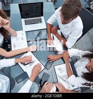 business team discussing financial documents . business concept. Stock Photo