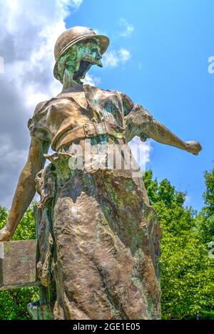 The Le Monument Aux Morts sculpture in the Stettinius Parade at The National D-Day Memorial in Bedford, Virginia. Stock Photo
