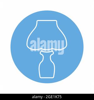 Vector Graphic of - Table Lamp - Blue Monochrome Style - simple illustration. Editable stroke. Design template vector.outline style design.Vector grap Stock Vector