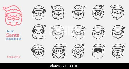 Santa claus line icon vector illustration. Minimal lineal style Stock Vector