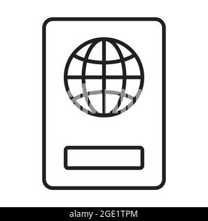 Passport outline icon vector for graphic design, logo, website, social media, mobile app, UI illustration Stock Vector