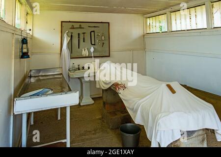 1820s Mortuary at Caboolture Historical Village ueensland Australia. Stock Photo