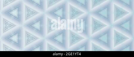 Abstract light blue, white and gray textured triangle geometric ornament for design, poster, banner, packaging design, wrapping paper, wallpaper, background. Vector illustration. Stock Vector