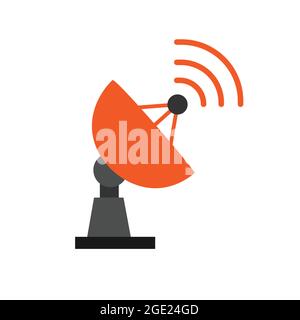 Parabolic satellite dish vector isolated on white. Stock Vector