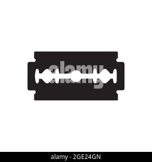 Old razor blade isolated on white background. Sharp stainless blade vector. Stock Vector