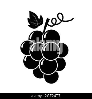 Fresh grapes vector isolated on white. Bunch of grapes logo. Stock Vector
