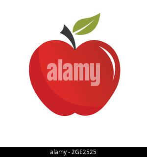 Tasty and healthy apple vector. Fresh apple fruit icon. Stock Vector