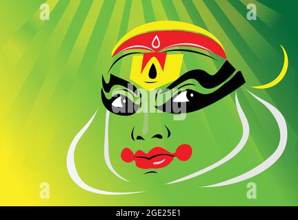 How to draw KATHAKALI face mask | KATHAKALI | Onam Festival Drawing |  Monika Bisht Arts - YouTube