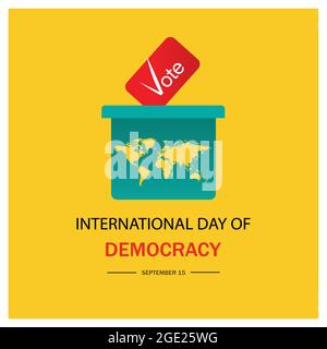 International day of democracy. September 15. Vote polling box vector icon. Stock Vector