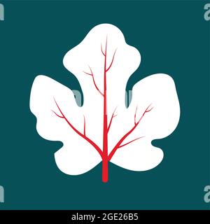 Pretty leaf vector icon with plain background. Maple leaf. Stock Vector