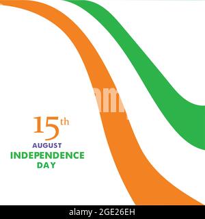 Happy Independence day of India vector illustration. Indian flag design for 15th August. Stock Vector