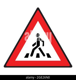 Pedestrian crossing road sign. Safety symbol. Stock Vector