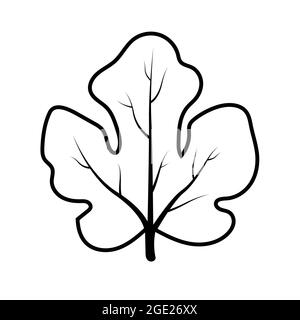 Pretty leaf vector icon with plain background. Beautiful hand drawn leaf vector. Stock Vector