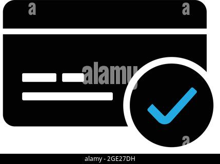 Approved credit card or debit card line icon. Accepted payment methods sign. Verification symbol. Stock Vector