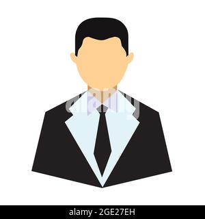 Businessman icon. User vector icon of man in business suit and tie. Stock Vector