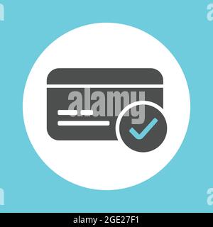 Approved credit card line icon. Accepted payment methods sign. Verification symbol. Quality design element. Stock Vector