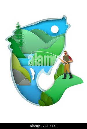 angler sport silhouette clipart hobby fishing fish' Backpack