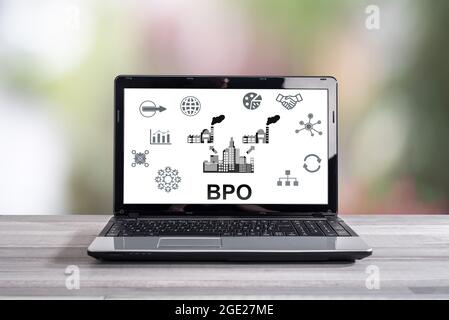 Bpo concept shown on a laptop screen Stock Photo
