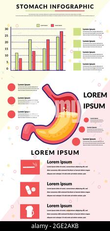 Human anatomy infographic elements with set of internal organs