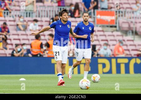 David Silva of Real Sociedad during the La Liga Santander match between FC Barcelona and Real Sociedad at Camp Nou stadium in Barcelona, Spain. Stock Photo