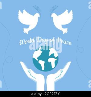 Hands support the planet earth, take care  Stock Vector