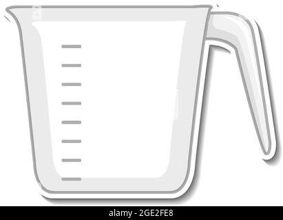 Measuring cup sticker on white background illustration Stock Vector
