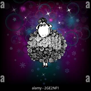 Star lamb. Vector illustration . sweet dreams sheep vector illustration Stock Vector