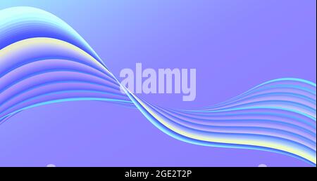 Abstract soft blue background with twisted ribbon curve, graphic design element Stock Vector