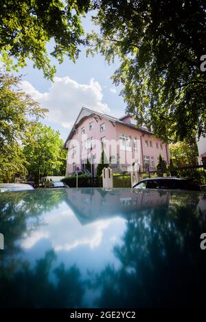 Berlin, Germany. 16th Aug, 2021. The Embassy of the Islamic Republic of Afghanistan in Berlin-Grunewald. Credit: Christoph Soeder/dpa/Alamy Live News Stock Photo