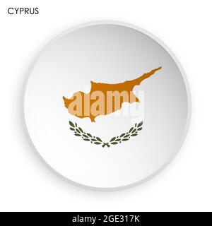 CYPRUS flag icon in modern neomorphism style. Button for mobile application or web. Vector on white background Stock Vector