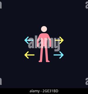 Personal space RGB color icon for dark theme Stock Vector