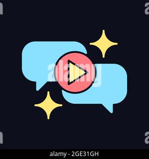 Talk show RGB color icon for dark theme Stock Vector