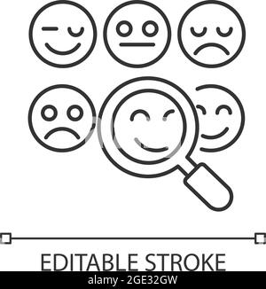 Reading emotions linear icon Stock Vector