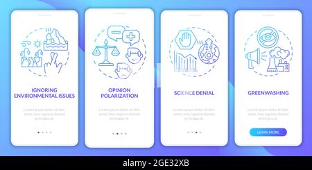 Greenwashing gradient onboarding mobile app page screen Stock Vector