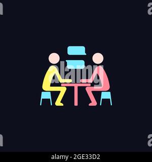Interpersonal communication RGB color icon for dark theme Stock Vector