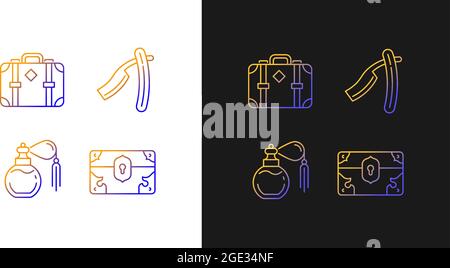 Vintage collection gradient icons set for dark and light mode Stock Vector