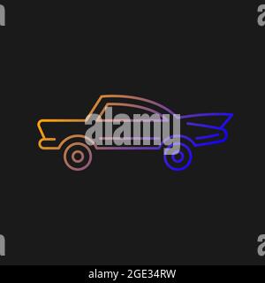 Classic car gradient vector icon for dark theme Stock Vector